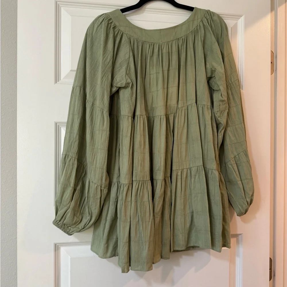 SABO SKIRT | “East Dress” Green Button-Up Tiered Dress SIZE XXS | NWT - Picture 10 of 11